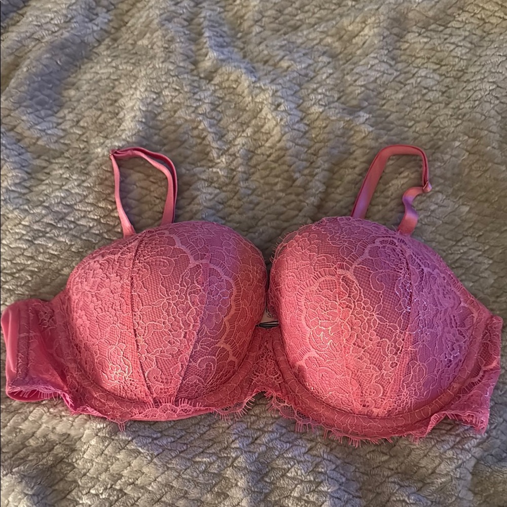 Victoria's Secret Pink Lace Bra with Underwire and Adjustable Straps